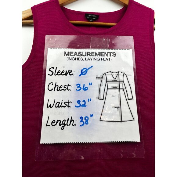 Talbots Pure Merino Wool Sleeveless Dress Fuchsia Pink Timeless Elegance Sz S - Picture 6 of 6